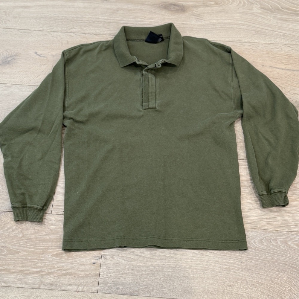Jed Wear Long‎ Sleeve Polo Olive Green Size Small